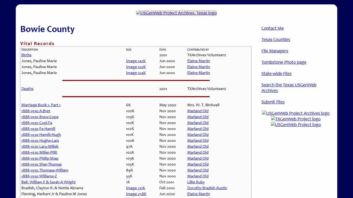 Bowie County | Texas | Archives | USGenWeb Project